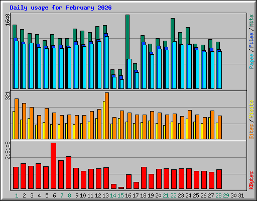 Daily usage for February 2026